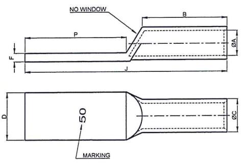 non insulated long palm long barrel lug line drawing