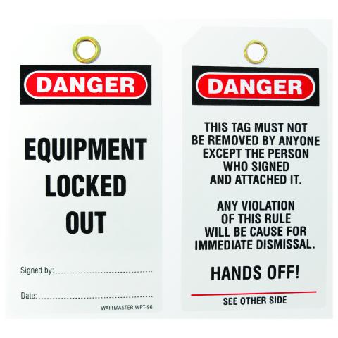 Lockout Tag - Equipment Locked