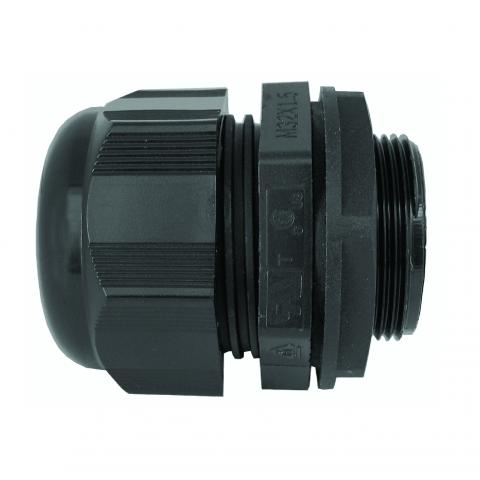 25mm Nylon Solar Cable gland with 2 x 5mm Hole Seals