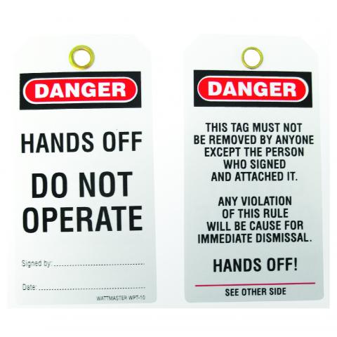Lockout Tag - Hands Off, 5 pack